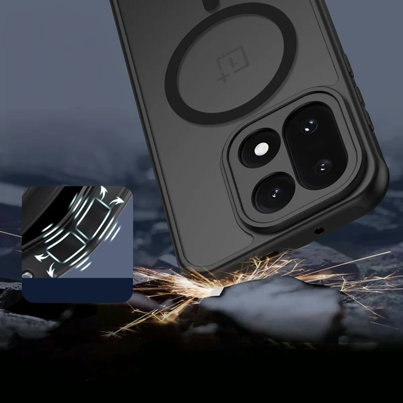 Techprotect OnePlus 15 Magmat MagSafe dėklas, matinė juoda, 4 nuotrauka